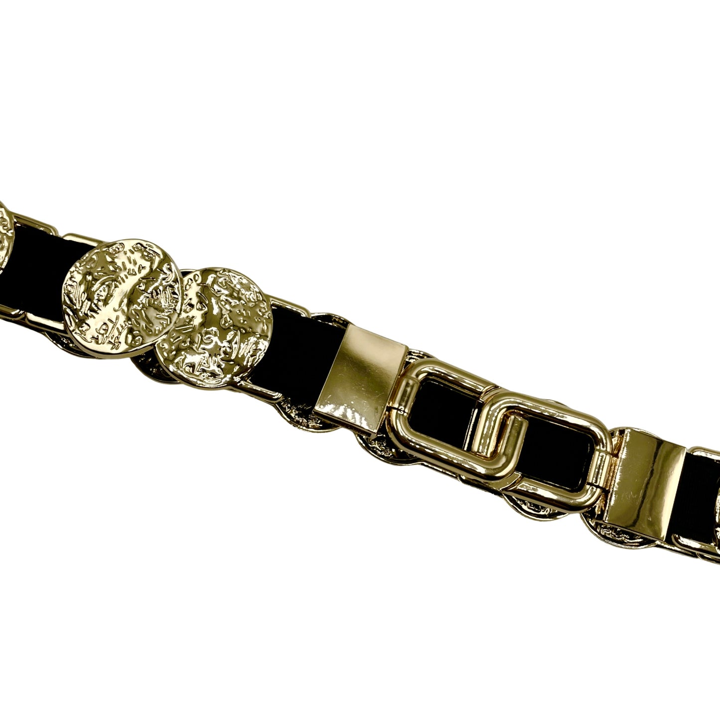 Cintura elasticizzata nera & oro