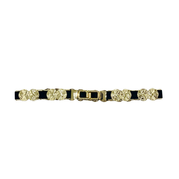 Cintura elasticizzata nera & oro