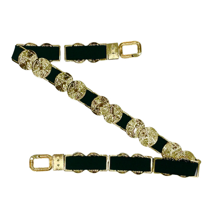 Cintura elasticizzata nera & oro