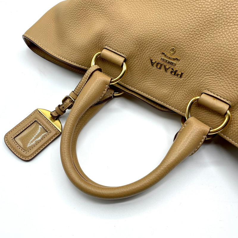 Prada borsa in pelle beige con tracolla – Pureluxury