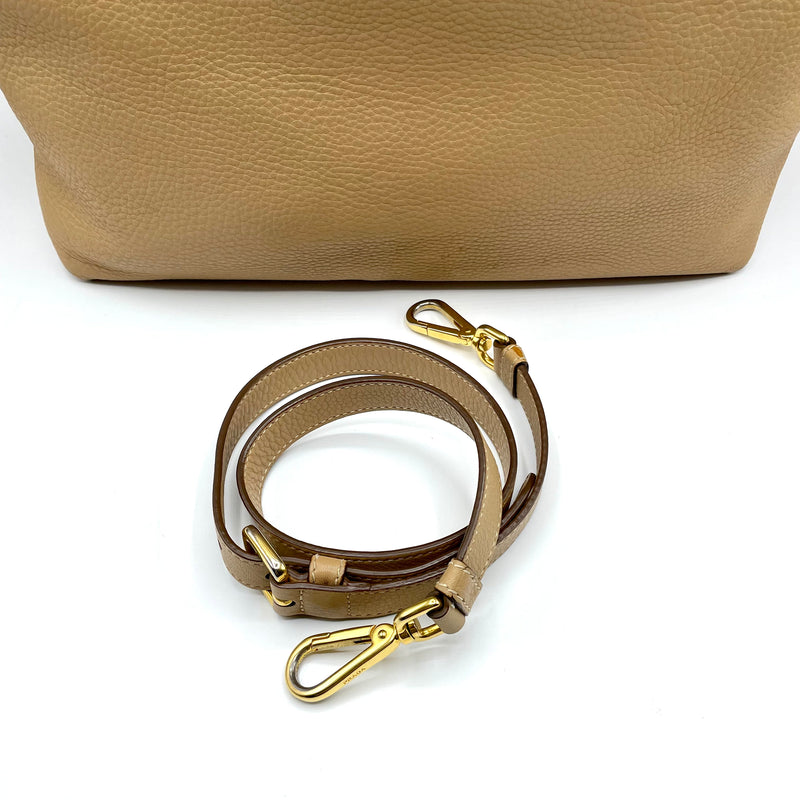 Prada borsa in pelle beige con tracolla – Pureluxury